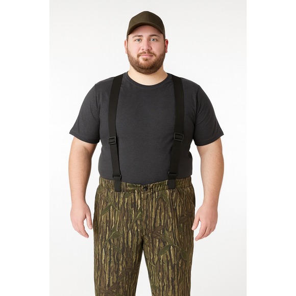 Realtree Other - RainFair‎ Realtree Camo Hunting Pants M Bib Style Lined Zipper Legs Suspenders